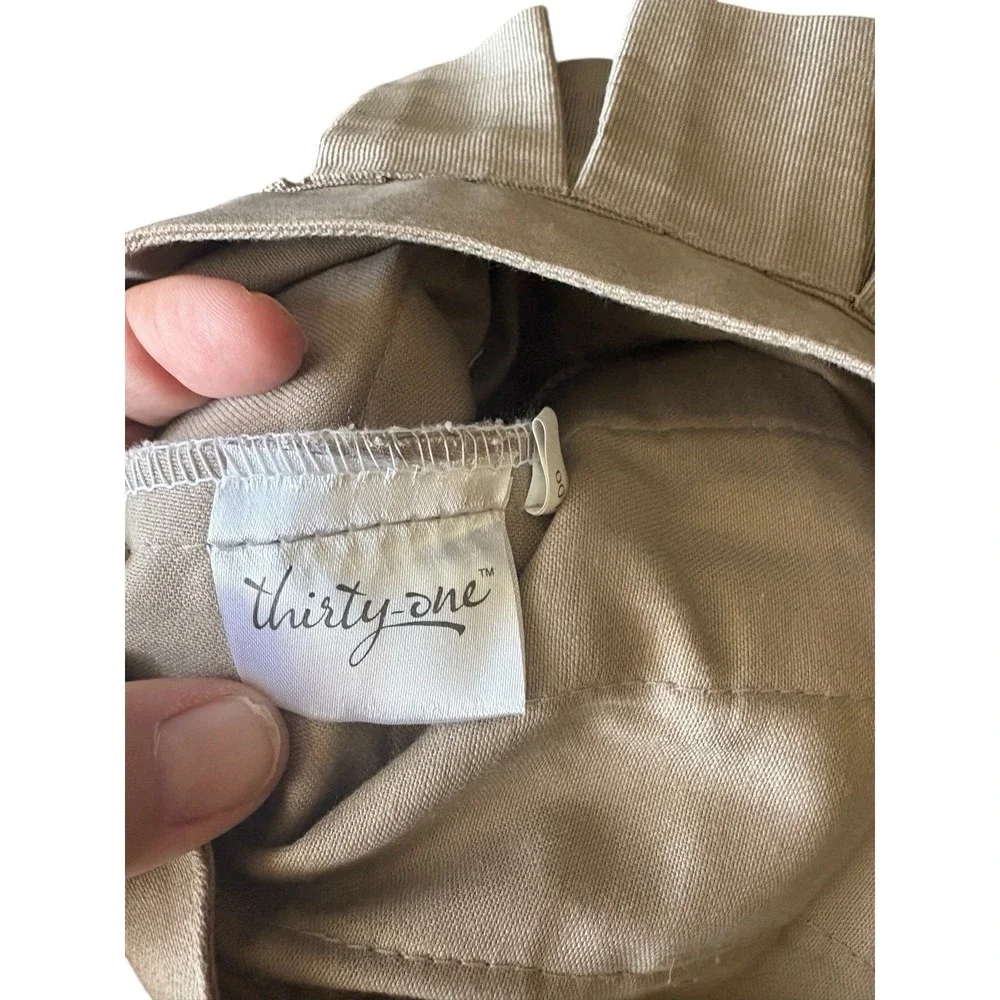 Thirty-One Changeable‎ Purse Skirt Ruffle Floral Tan Pleated Cover 15
